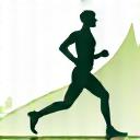 Illustration of a person running with line graphs, symbolizing adaptive fitness planning with progress-based adjustments.