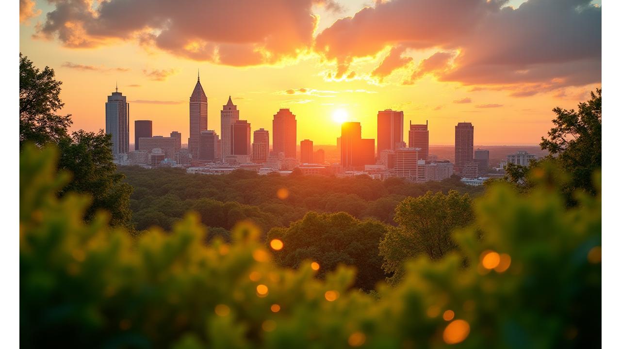 Modern Austin skyline at golden hour, representing VitaSprout Gardens' local expertise and connection to the city.